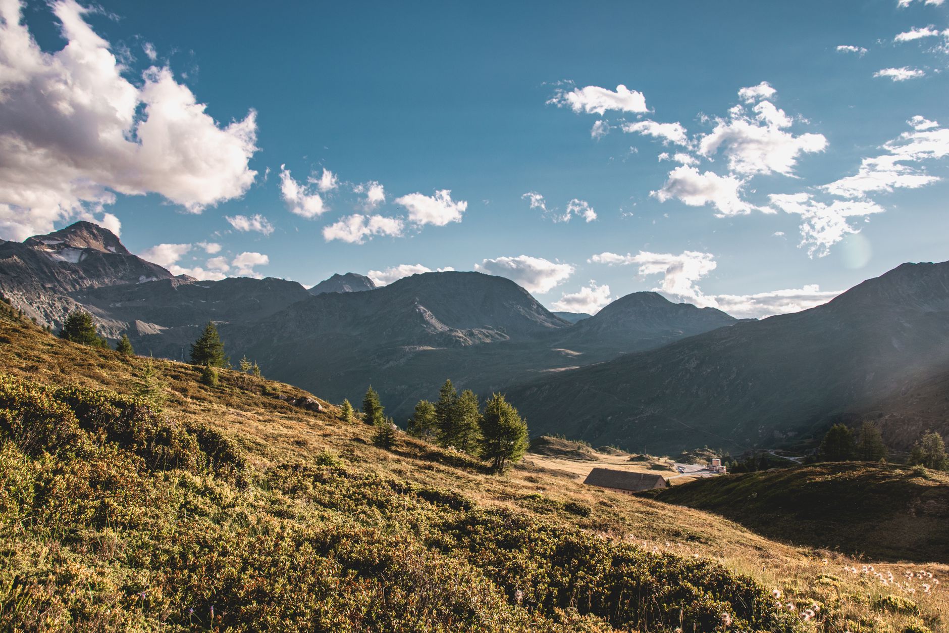 Breathtaking mountain view under a clear blue sky, perfect for nature enthusiasts.